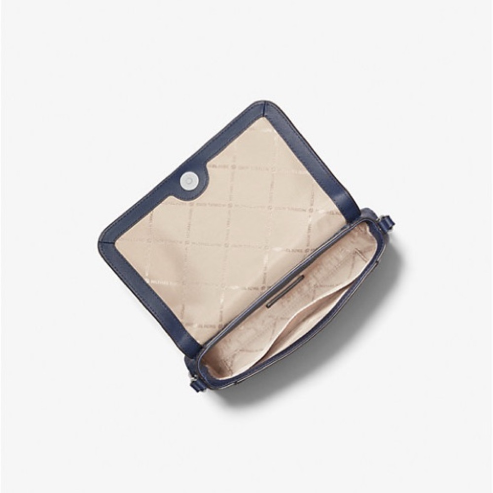 Michael Kors Jet Set Medium Navy Blue PVC Convertible Pouchette Crossbody Bag. - Picture 5 of 14